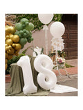 40 Inch White Number 18 Foil Balloon for 18th Birthday or Anniversary Decor