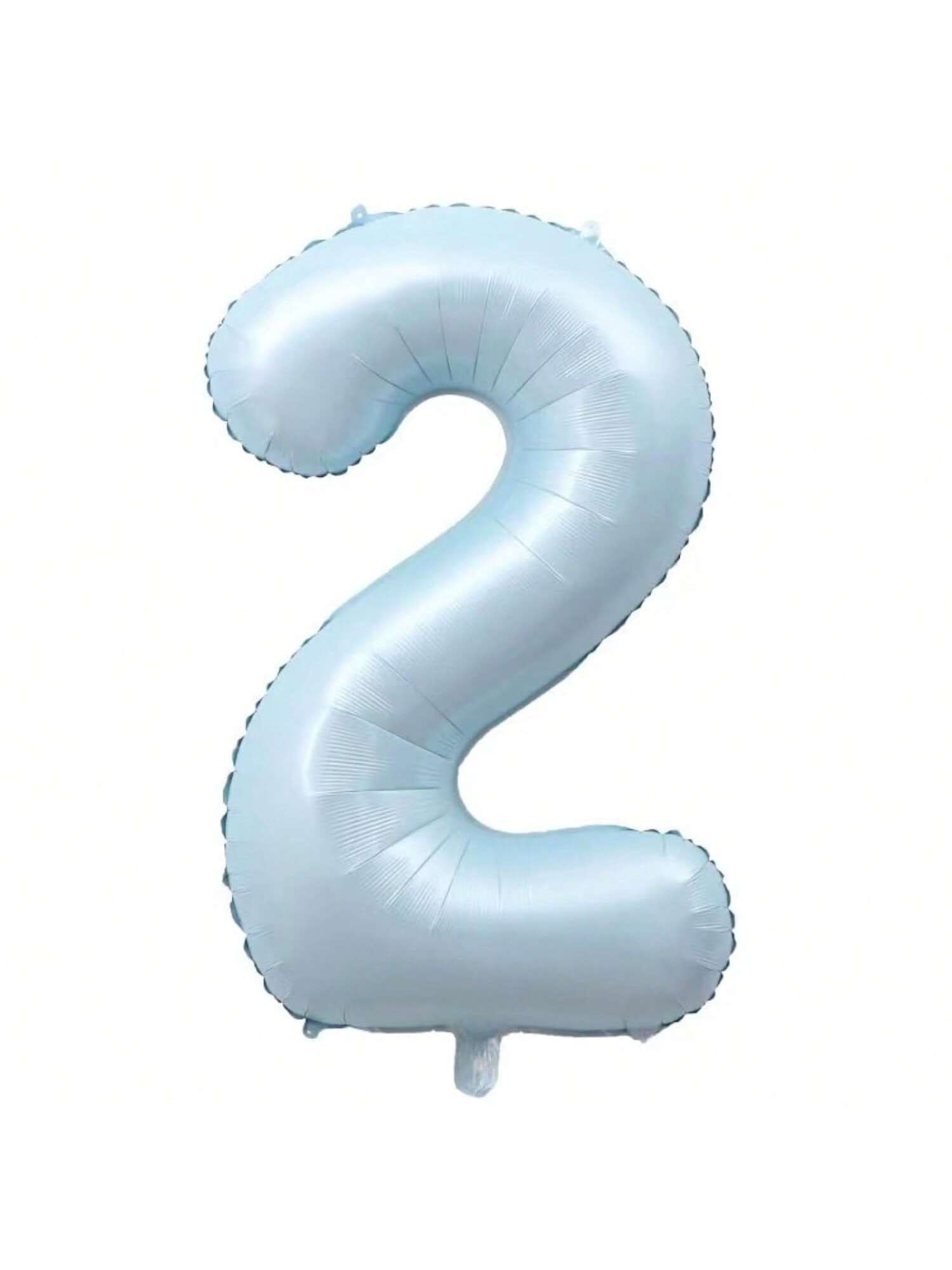 40-Inch Light Blue Number 2 Balloon with Crown for 2nd Birthday Party Supplies