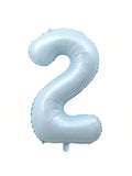 40-Inch Light Blue Number 2 Balloon with Crown for 2nd Birthday Party Supplies