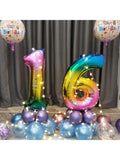 40-Inch Rainbow Number 9 Foil Balloon for Birthday Party Decorations