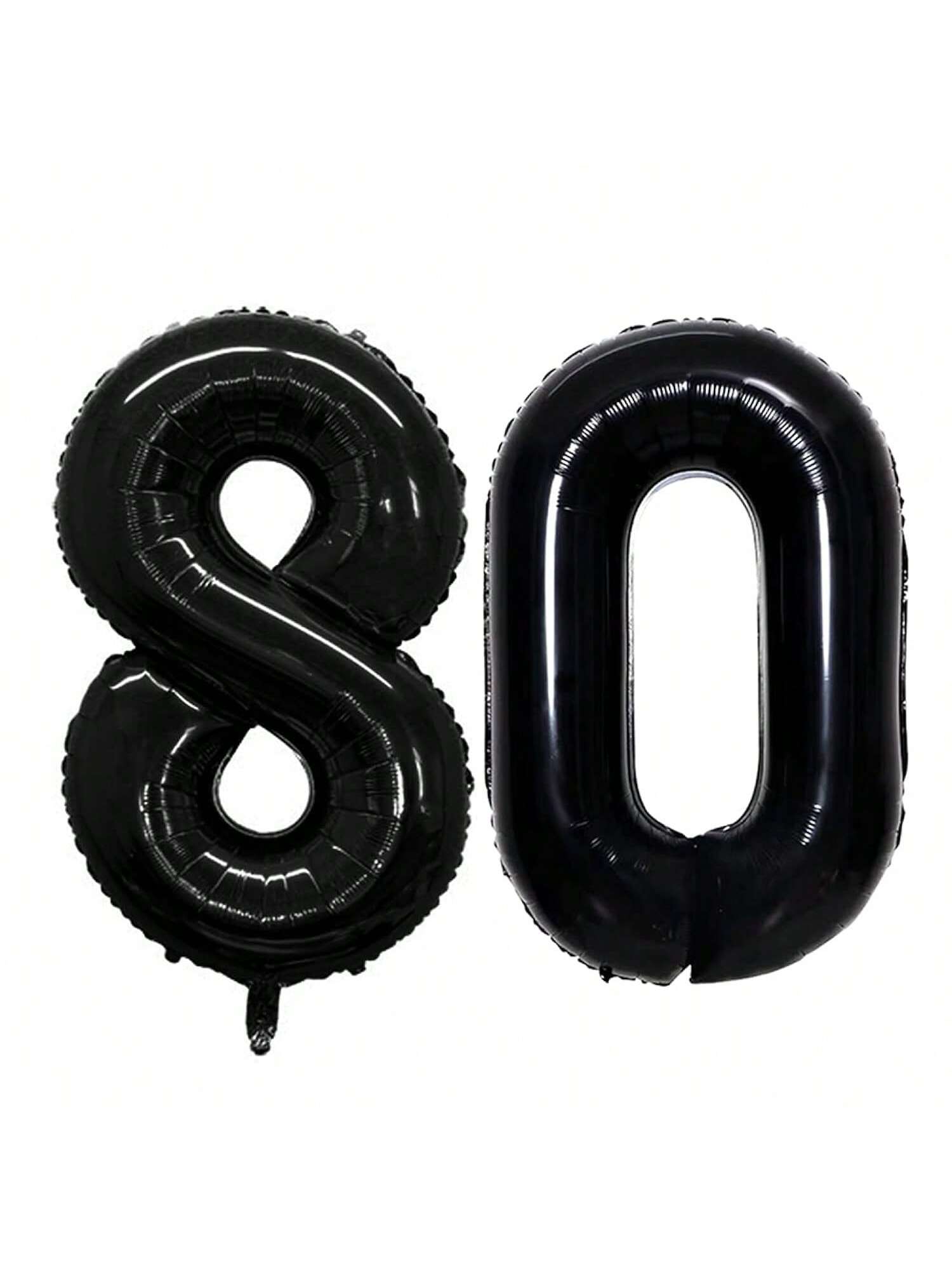 42-Inch Black Number 80 Balloon for 80th Birthday or Anniversary Party