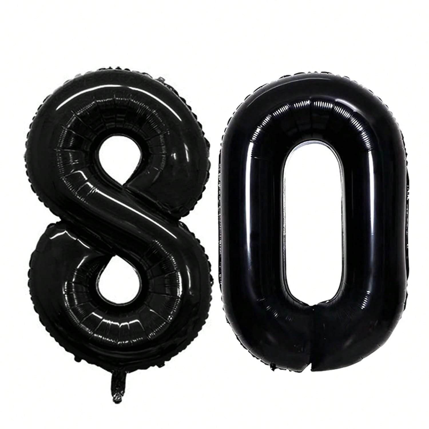 42-Inch Black Number 80 Balloon for 80th Birthday or Anniversary Party