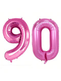 42-Inch Pink Number 90 Balloon for 90th Birthday or Anniversary Party
