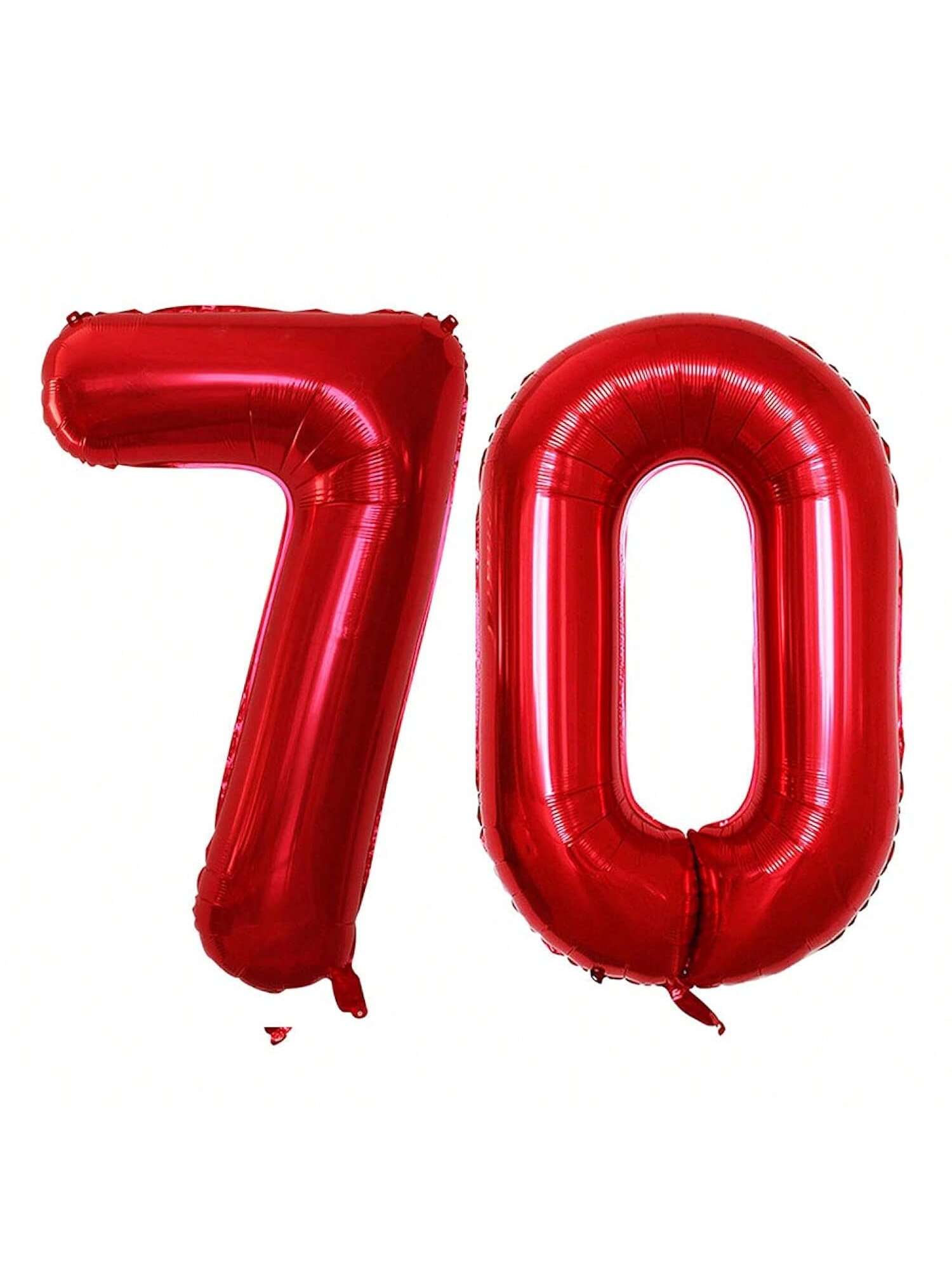 42 Inch Red Number 70 Balloon for Birthday and Anniversary Party Decor