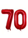 42 Inch Red Number 70 Balloon for Birthday and Anniversary Party Decor