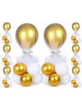 8-Piece Table Balloon Stand Kit With Base, Tulle & 80  Balloons For Party Centerpieces