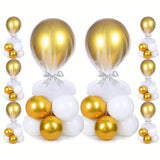 8-Piece Table Balloon Stand Kit With Base, Tulle & 80  Balloons For Party Centerpieces