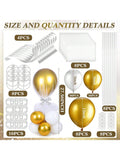 8-Piece Table Balloon Stand Kit With Base, Tulle & 80  Balloons For Party Centerpieces