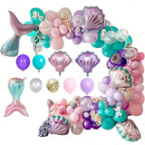 95pcs Balloon Garland Kit with Gold Confetti Blue & Pink Balloons