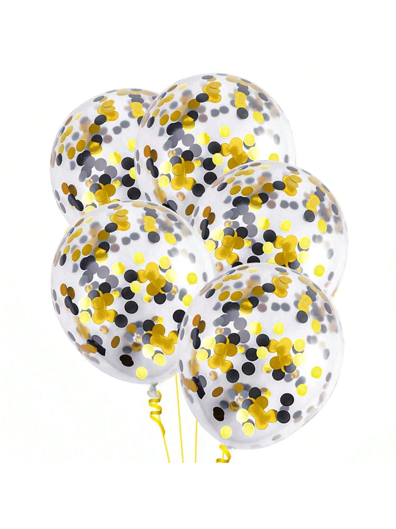 24-Piece Black and Gold Confetti Balloons 12-Inch for New Year or Party Decor