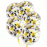 24-Piece Black and Gold Confetti Balloons 12-Inch for New Year or Party Decor