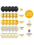 60pcs Black Gold 12in Metallic Confetti Pearl Balloons for Parties & Celebrations