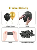 60pcs Black Gold 12in Metallic Confetti Pearl Balloons for Parties & Celebrations