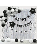 Black Birthday Party Decorations for Men and Women Balloons Arch Banner