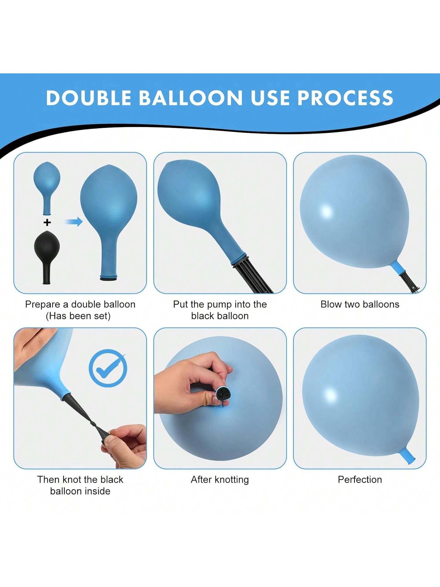 Blue Balloon Arch Kit Dusty Pastel Apricot White Grey Balloons for Party Decor