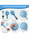 Blue Balloon Arch Kit Dusty Pastel Apricot White Grey Balloons for Party Decor