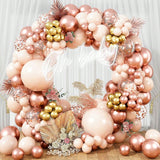 119PCS Blush Rose Gold Balloon Garland Kit with Peach Pink Gold Confetti for Parties