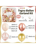 119PCS Blush Rose Gold Balloon Garland Kit with Peach Pink Gold Confetti for Parties
