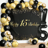 Cheers to 15th Birthday Balloons Garland Banner Party Decorations