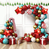 Christmas Balloon Arch Kit 145 pcs Red Teal White Candy Cane