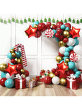 Christmas Balloon Arch Kit 145 pcs Red Teal White Candy Cane