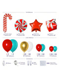 Christmas Balloon Arch Kit 145 pcs Red Teal White Candy Cane