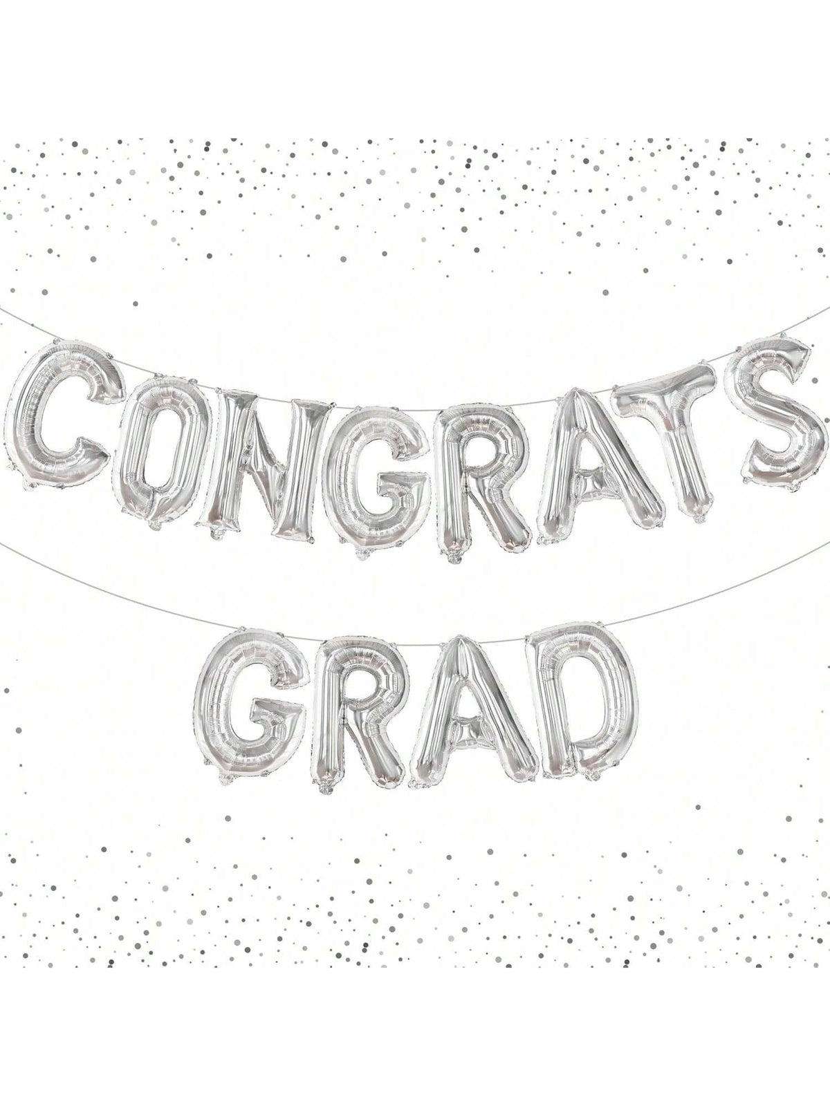 16in Silver Congrats Grad Balloon and Banner for Graduation Party Decor