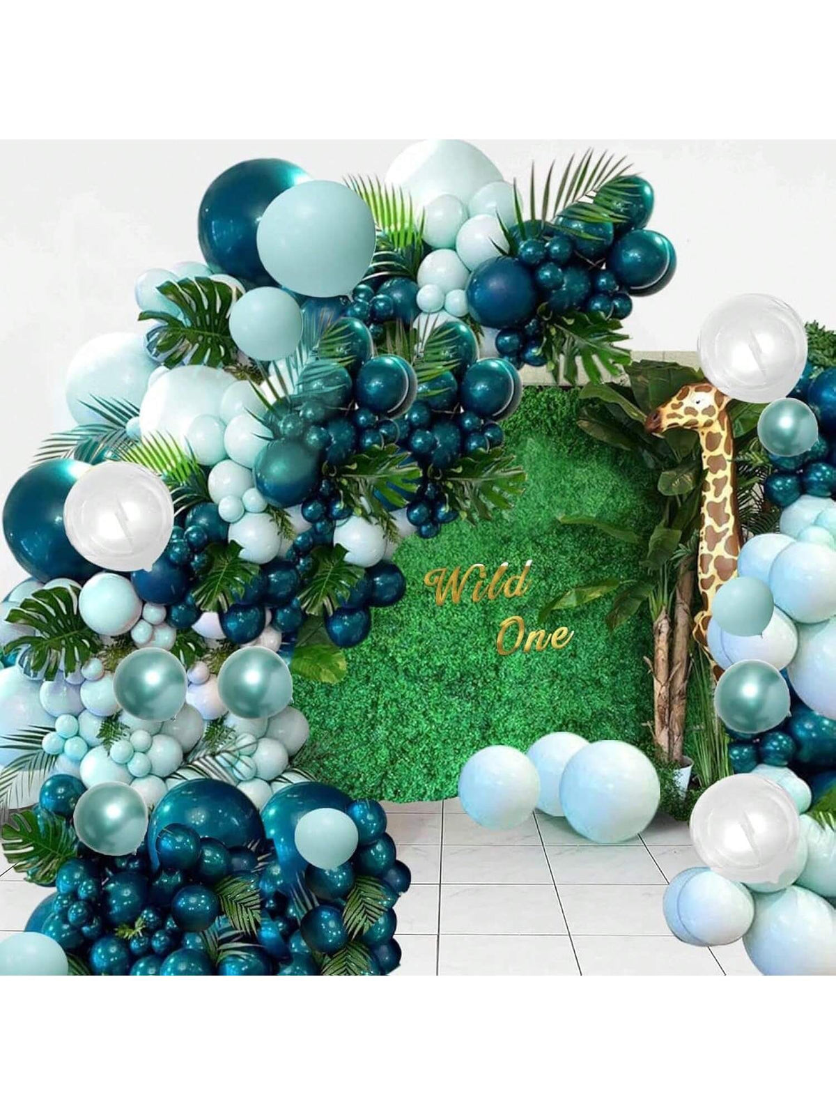 Dark Teal Balloon Garland Arch Jungle Themed Decorations For Men & S Birthday Party
