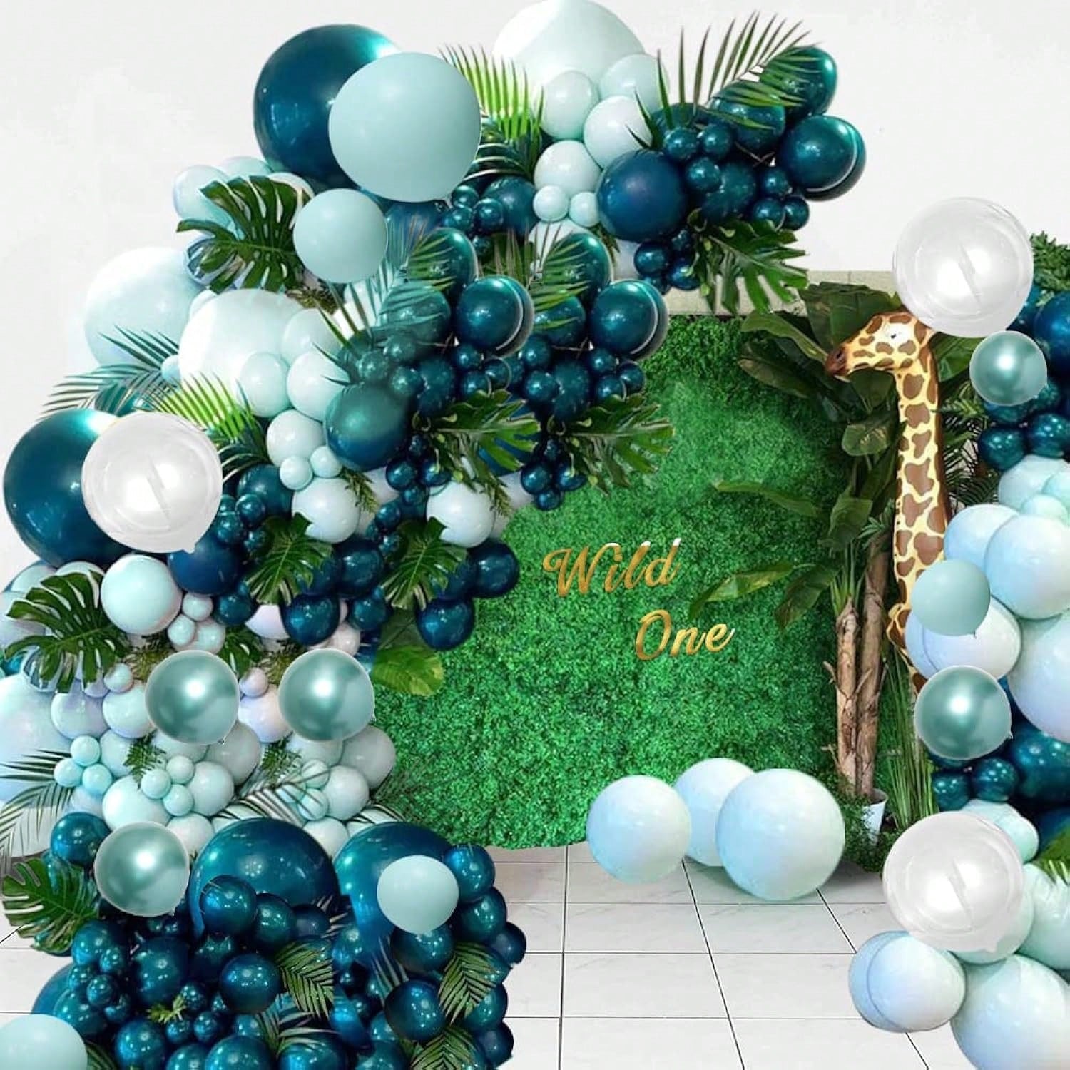 Dark Teal Balloon Garland Arch Jungle Themed Decorations For Men & S Birthday Party