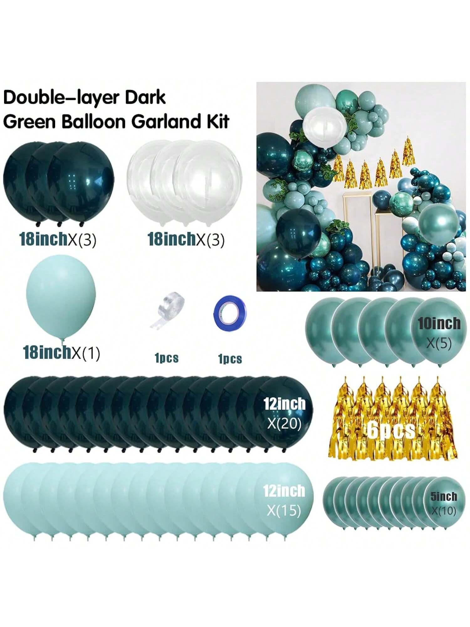 Dark Teal Balloon Garland Arch Jungle Themed Decorations For Men & S Birthday Party