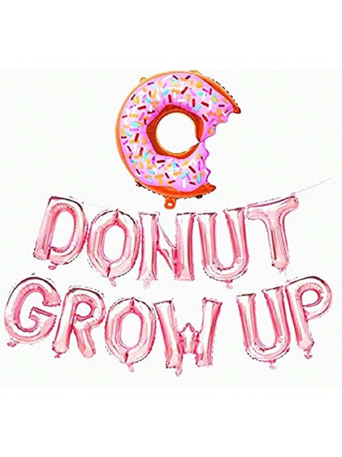 Donut Grow Up Balloon and Banner Set for Donut Theme Birthday Party Decorations