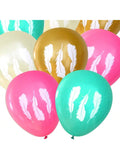 Feather  Balloons (16 Pcs) For Boho Parties By (PinkIvoryGoldAqua)