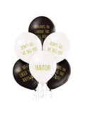 12PCS Funny Office Leaver Balloons in White & Black for Farewell Parties
