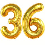 40in Giant Gold 36 Number Balloon for 36th Birthday Decorations for Men