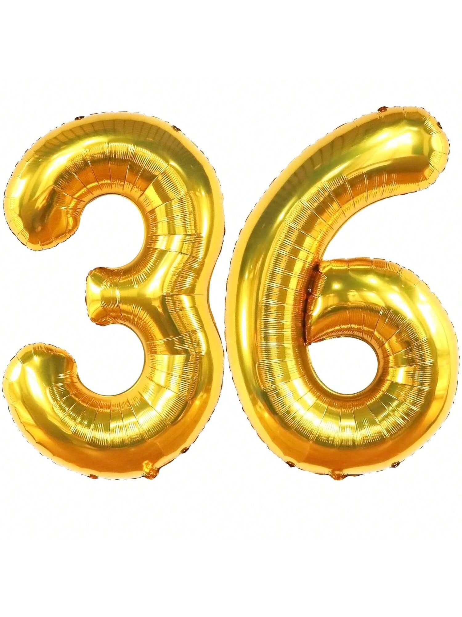 40in Giant Gold 36 Number Balloon for 36th Birthday Decorations for Men
