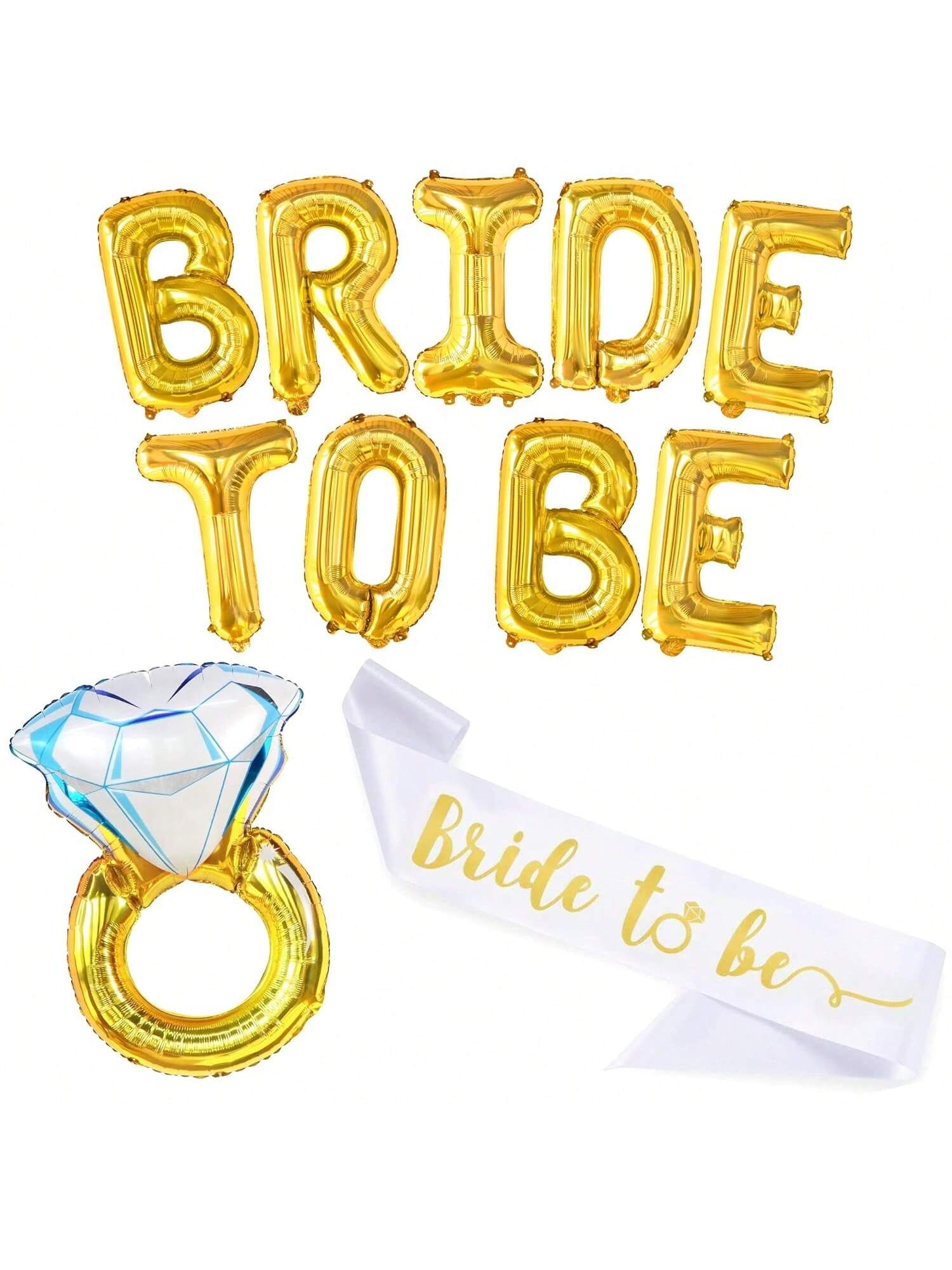 32in Gold Bride To Be Balloon Set for Bachelorette & Bridal Shower Decorations