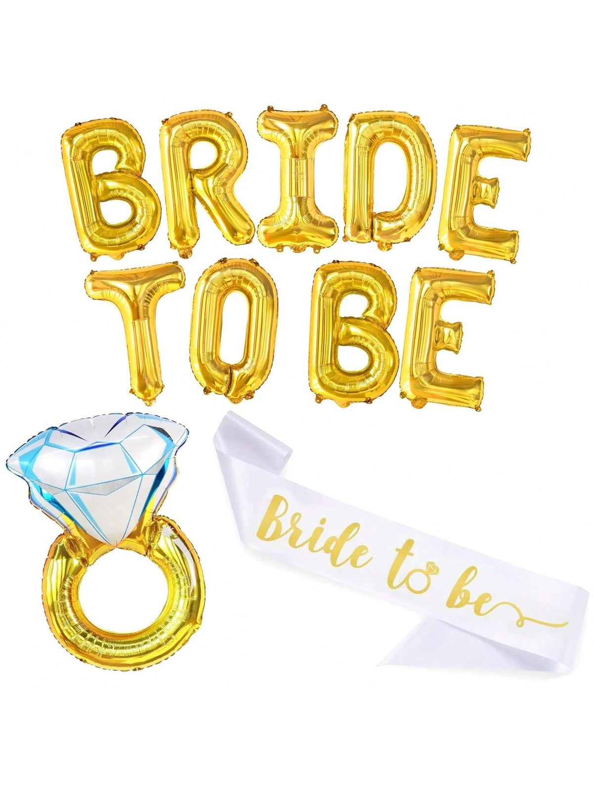 32in Gold Bride To Be Balloon Set for Bachelorette & Bridal Shower Decorations