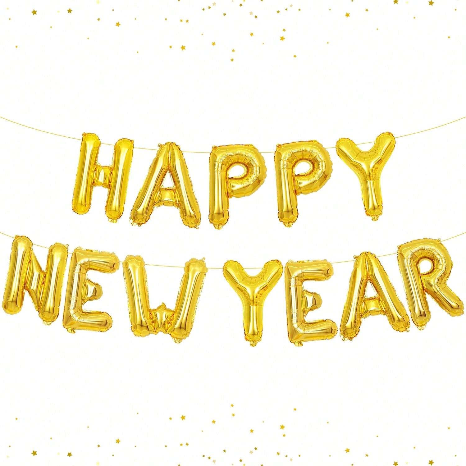Gold Happy New Year Balloons 16 Inch NYE Party Decorations and Banner