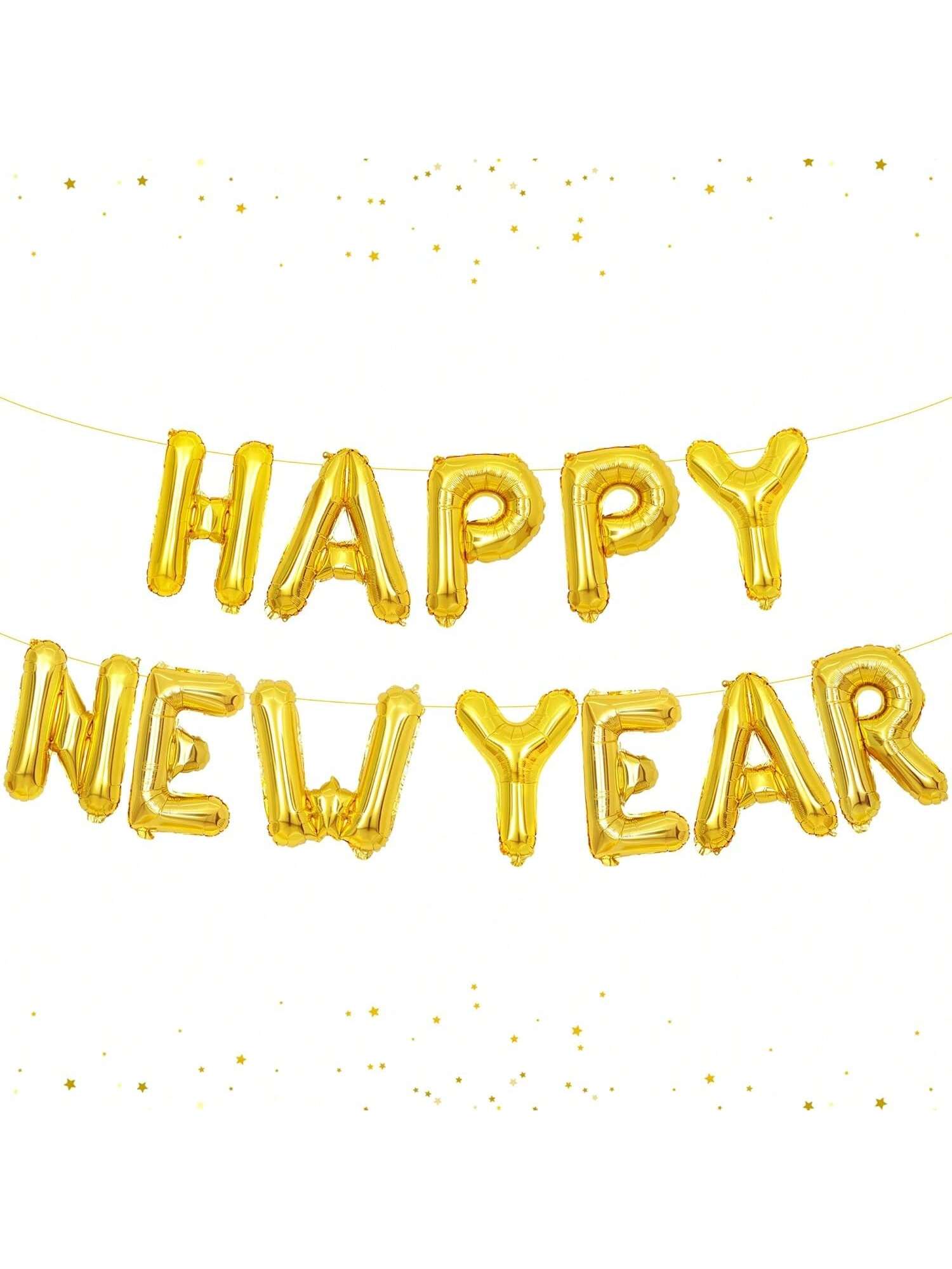 Gold Happy New Year Balloons 16 Inch NYE Party Decorations and Banner