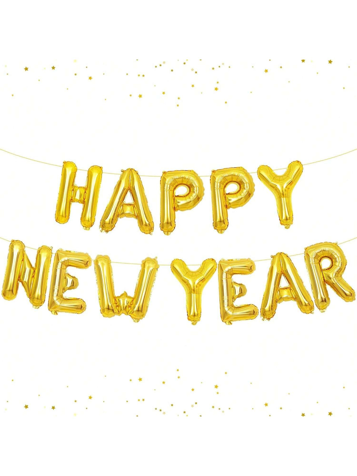 Gold Happy New Year Balloons 16 Inch NYE Party Decorations and Banner