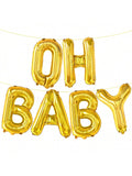 Gold Oh Balloon Banner 16 Inch Letter Balloons for Gender Reveal Decor