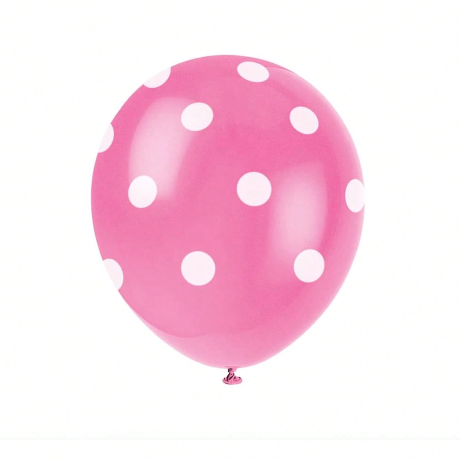 6 Pc 12 Inch Hot Pink Polka Dot Balloons for Party Celebrations