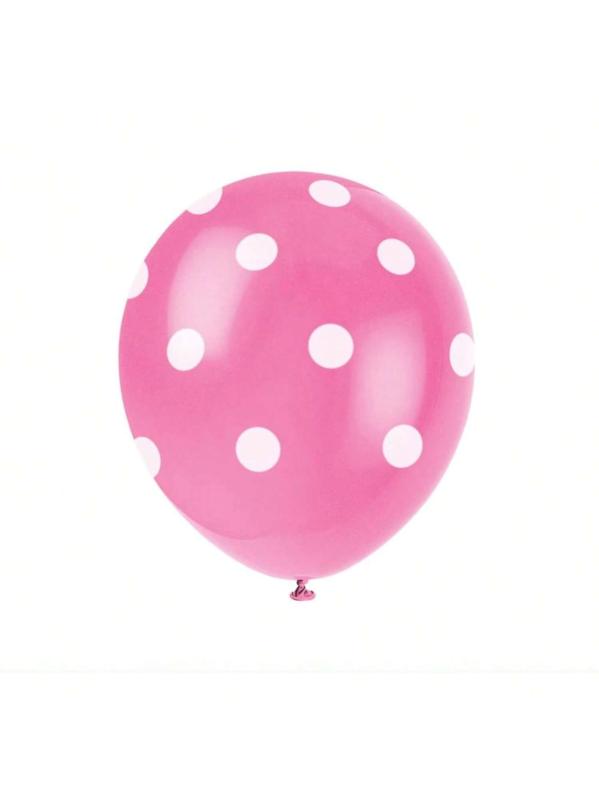 6 Pc 12 Inch Hot Pink Polka Dot Balloons for Party Celebrations