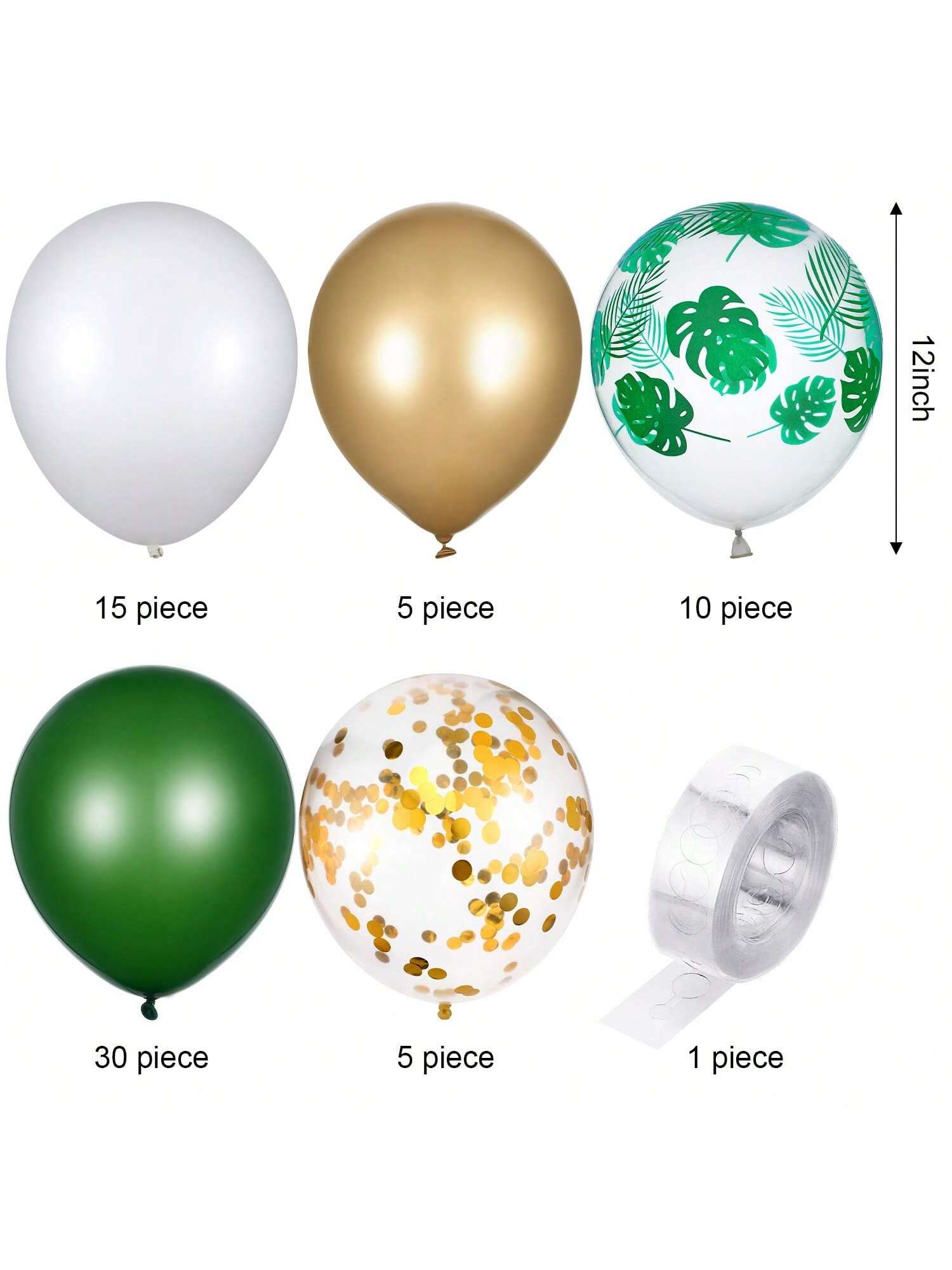 Jungle Birthday Decorations65 Pcs Balloons, Palm Leaves, Arch Kit &  Shower Setup