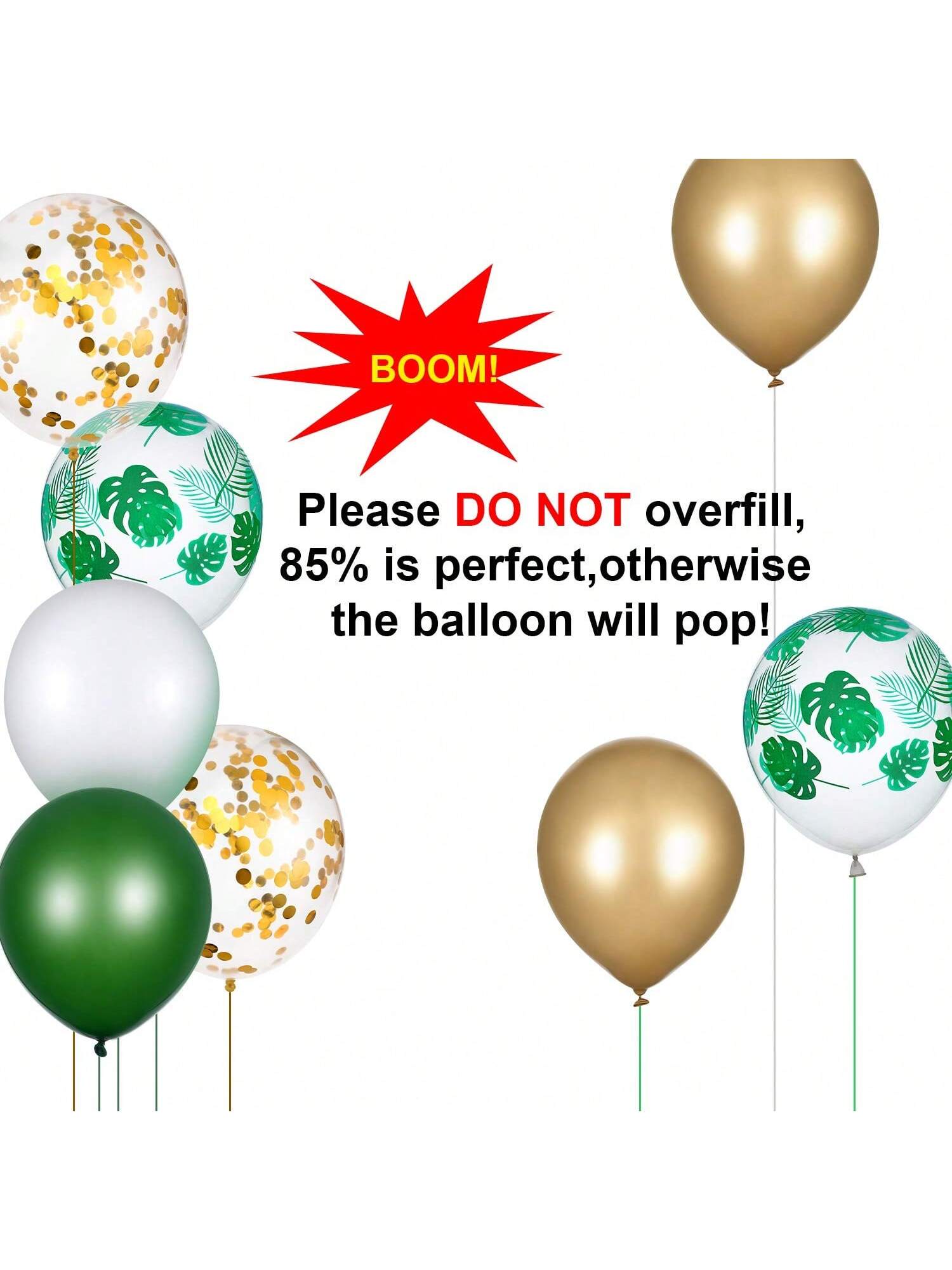 Jungle Birthday Decorations65 Pcs Balloons, Palm Leaves, Arch Kit &  Shower Setup