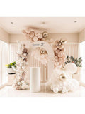Nude Neutral Balloon Garland Kit with White Cream Peach Silver Balloons for Parties