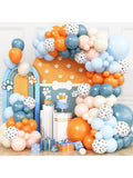 Orange & Blue Dog Paw Balloon Garland Kit Puppy Birthday Party Decor
