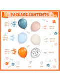 Orange & Blue Dog Paw Balloon Garland Kit Puppy Birthday Party Decor