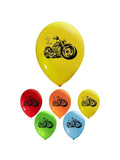 16PCS Party Zone Motorcycle Racer 12 Inch Balloons Birthday Decor