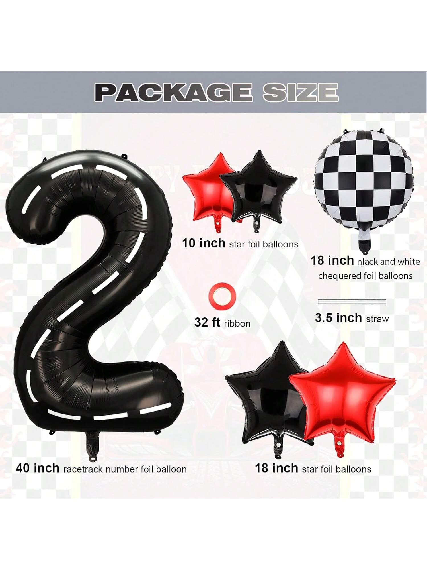 Race Car Birthday Party 40 Inch Mylar Balloon with 9 Pc Fast-Themed Set